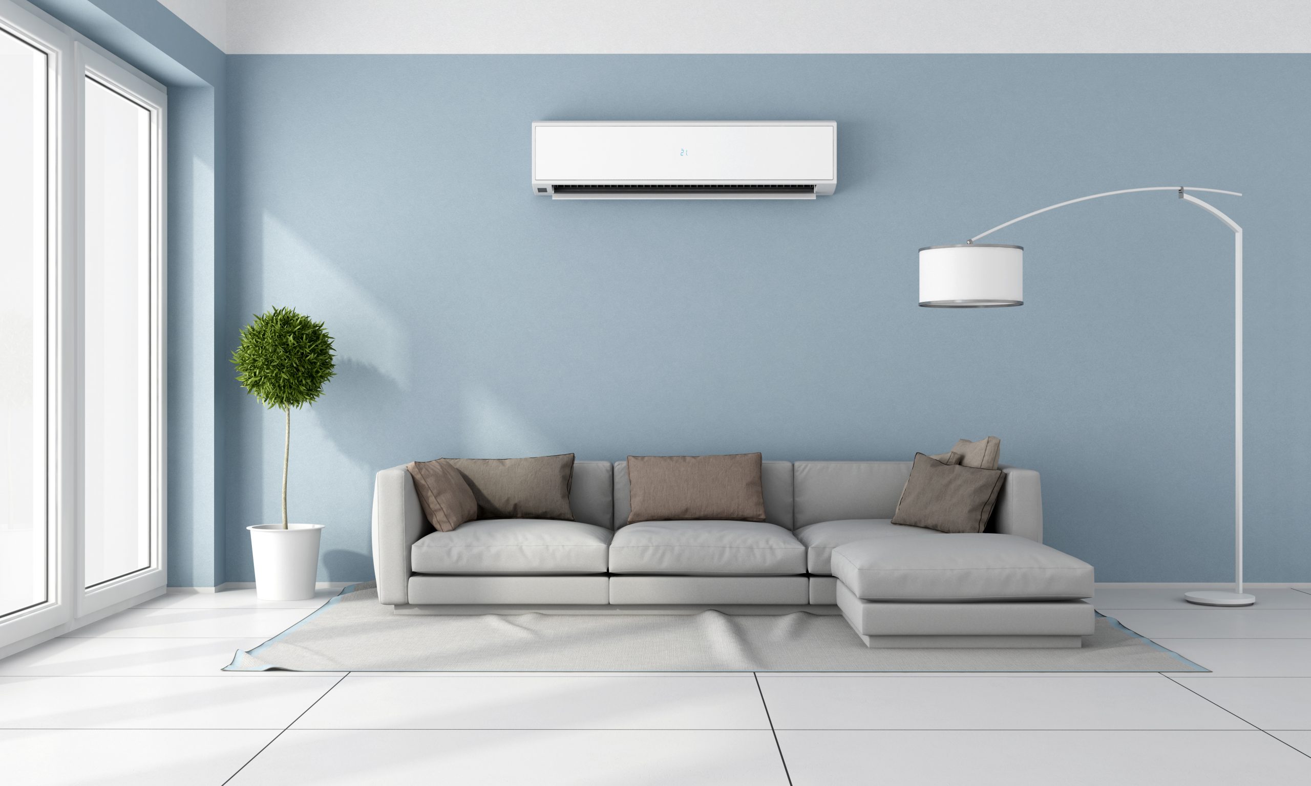 Die Klimaanalage - Wohnzimmer mit einer Klimaanlage